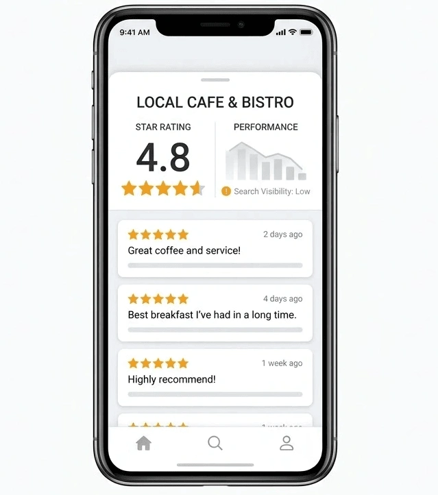 Because customers can't find you in the first place.