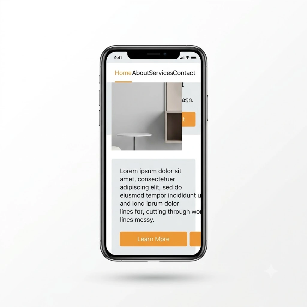 Website layout broken on a mobile screen