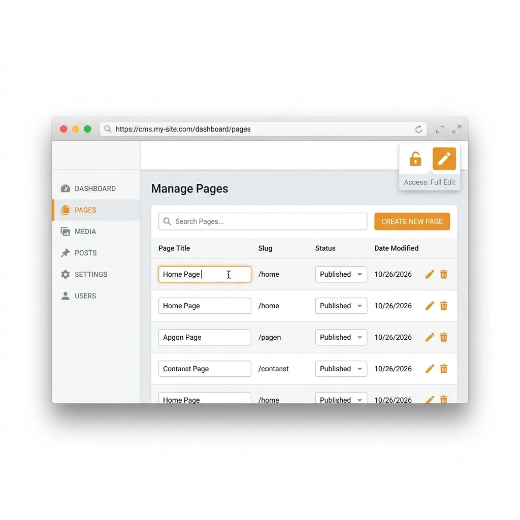 Unlocked, easy-to-use website dashboard